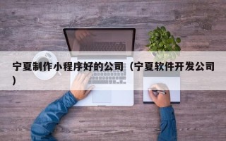 固原宁夏制作小程序好的公司（宁夏软件开发公司）